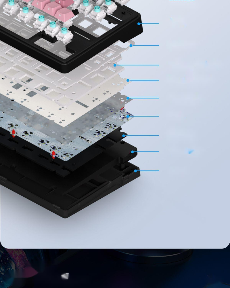 third Mock Examination Wireless Mechanical Keyboard Bluetooth RGB Lamp Hot Plug Female High Beauty Mahjong_voghion.com