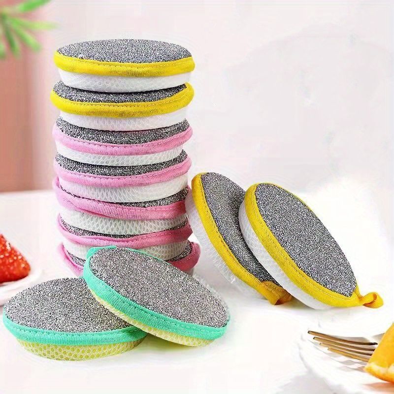 12 pezzi di spugna per la pulizia, paglietta, strofinacci quadrati, stile semplice, strofinaccio lavabile, spazzola per la pulizia per lavello e fornello della cucina_voghion.com
