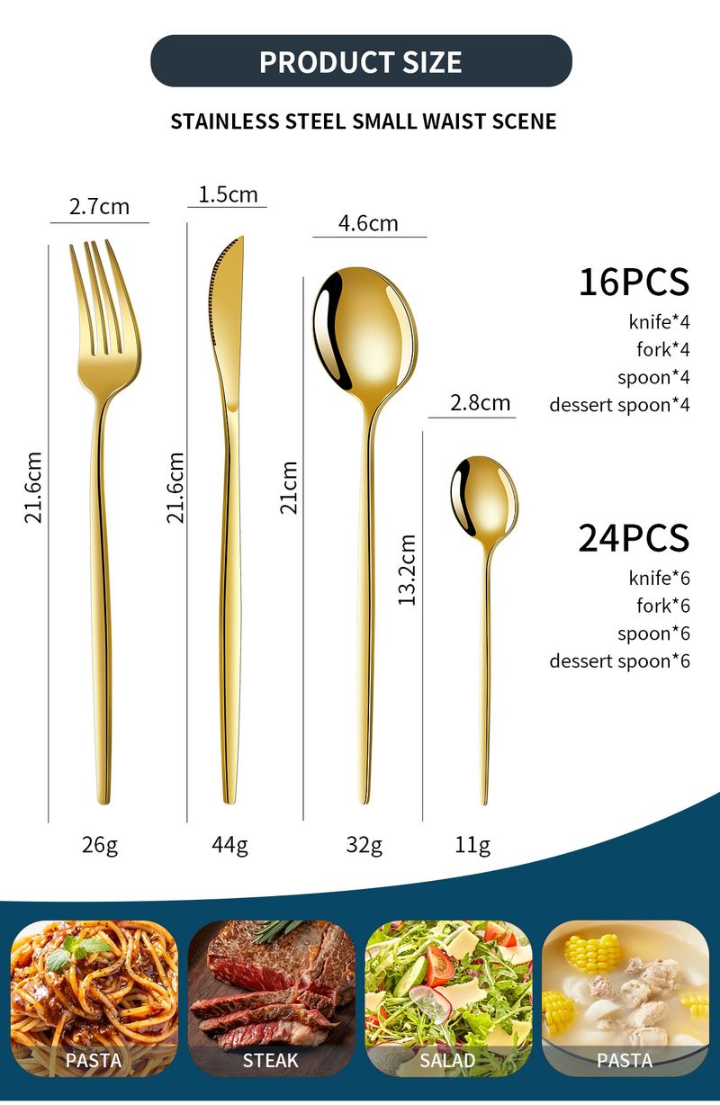 Set di posate Brilliance in acciaio inossidabile da 16/24 pezzi - Coltello, forchetta, cucchiaio, stile europeo di alta qualità, confezione regalo, acciaio 410 lucidato a specchio, posate eleganti_voghion.com