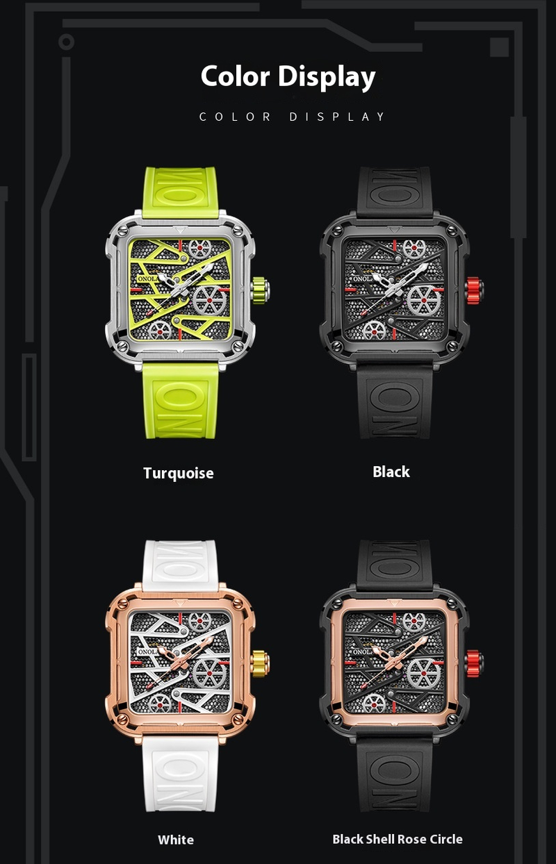 Fashionable new Orona/ONOLA hollowed out fully automatic men's mechanical tape waterproof watch for men_voghion.com