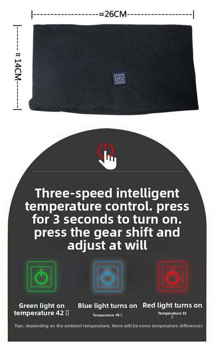 Winter-Smart-Ladeschal für Männer und Frauen, USB-Elektroheizung, wärmer, Outdoor-Radfahren, kältebeständiger Halswärmer_voghion.com