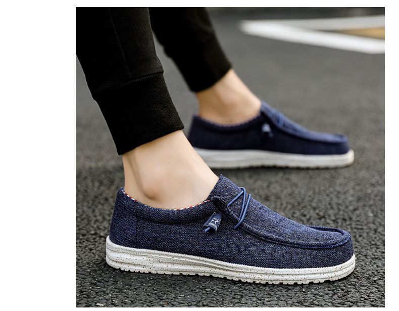 Scarpe casual in tela da uomo, mocassini copri piede, scarpe leggere e comode in tessuto, scarpe da piselli_voghion.com