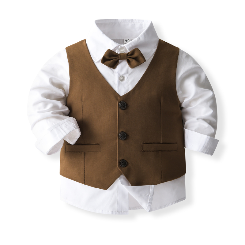 Kinderjurk, driedelig pakgilet, bloemenjurk in kinderstijl_voghion.com