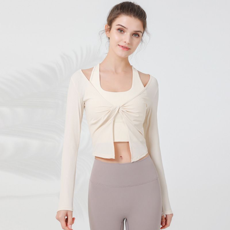 LazyZoom Yoga Set Sport Top a Strati Abbigliamento Primaverile Largo Asciugatura Rapida Traspirante Corsa Dimagrante Abbigliamento Fitness per Donna_voghion.com