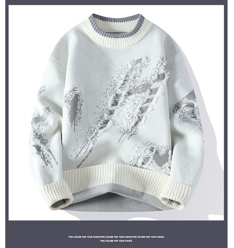 Herrenbekleidung Nerzpullover Neue Herbst- und Wintermodemarke Winter Dicker warmer Strickpullover für Studenten im Jugendstil_voghion.com