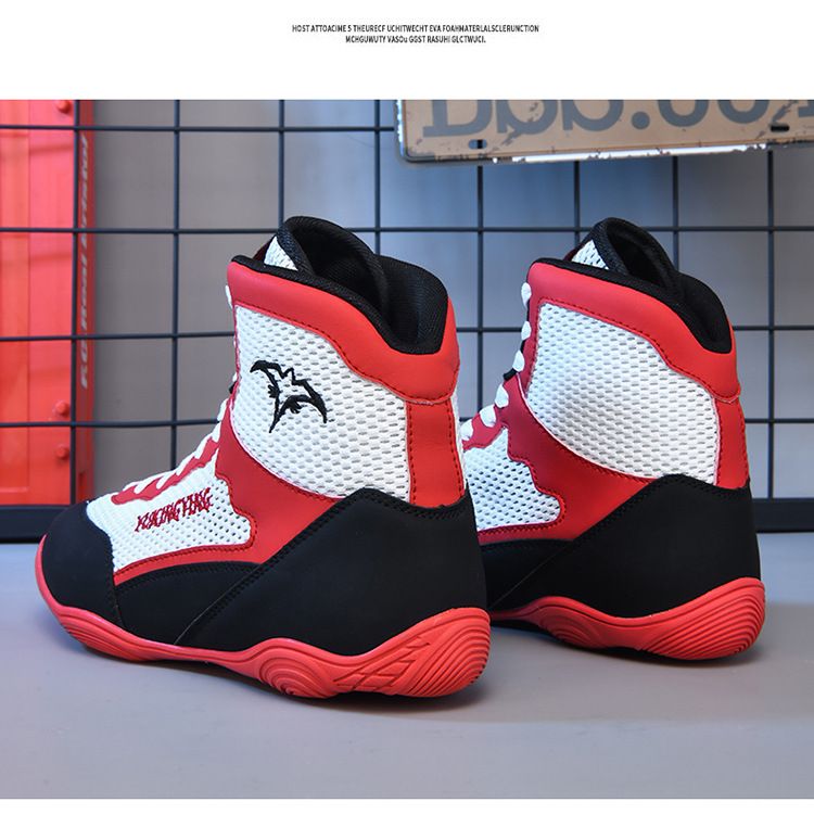 Scarpe unisex, nuove scarpe da boxe professionali, scarpe da combattimento Sanda, traspiranti, antiscivolo, resistenti all'usura, per allenamento e competizione._voghion.com