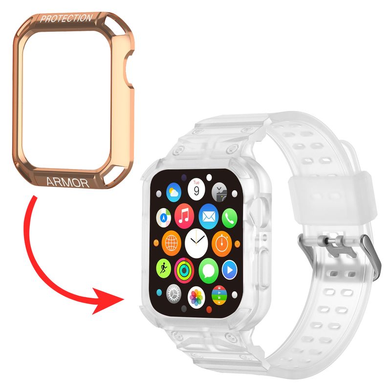 Óraszíjvédő iWatch 40mm 41mm 44mm 45mm sorozathoz, 9, 8, 7, Se, 6, 5, 4, 3, 2 óraszíj és tokkészlet_voghion.com