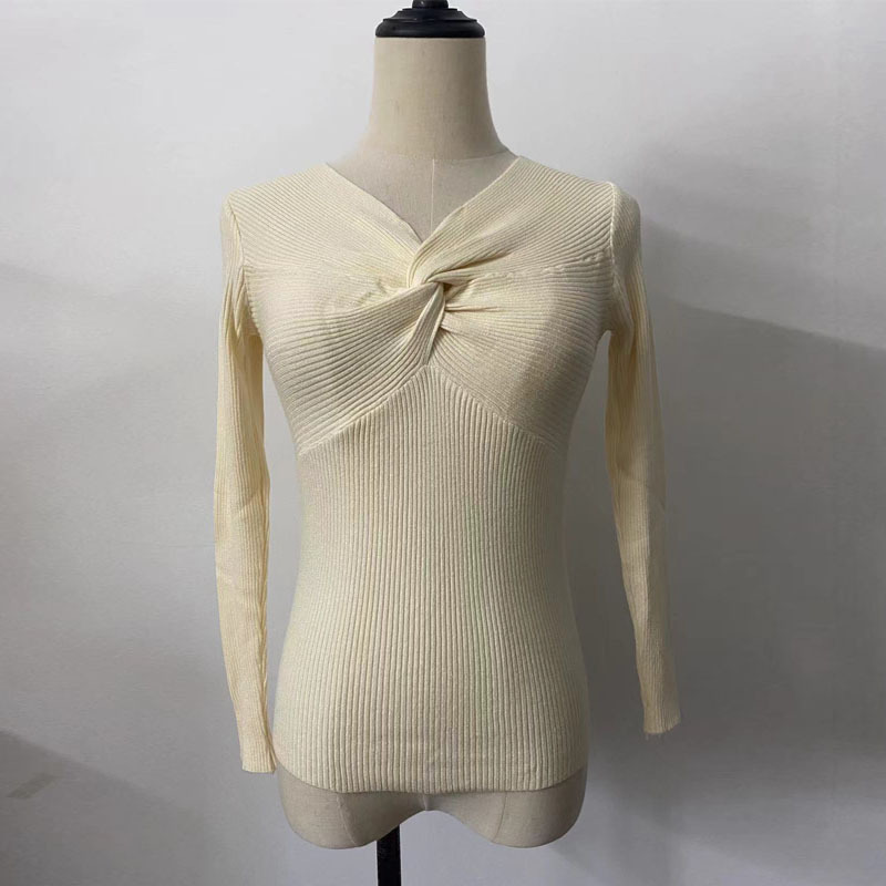 Haut pull crépu décontracté à la mode pour femmes_voghion.com