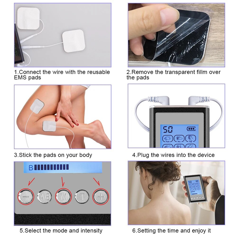 Modes Dual 9 Output EMS Electic Muscle Stimulato Acupunctue Tens Massage hine Electostimulato Physiotheapy_voghion.com
