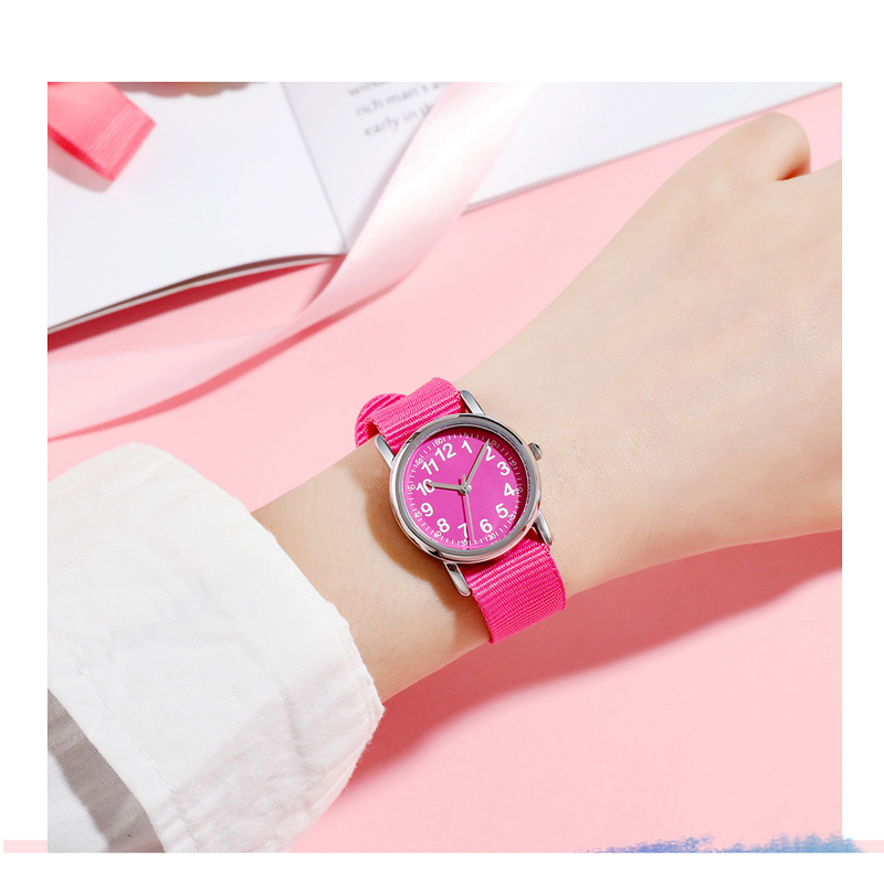 Reloj para niños, reloj para estudiantes, moda trenzada de una sola pieza con lindo reloj de cuarzo impermeable para niños_voghion.com