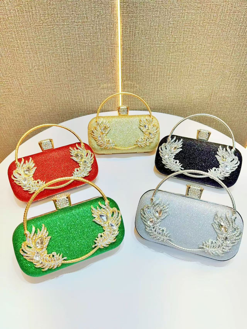 Jauna stila dāmu soma ar rhinestones akmentiņiem, sieviešu vakarkleita, banketu sajūga soma, dimanta formas, rokā turama vakarkleita ar cheongsam plecu soma_voghion.com