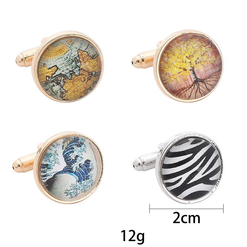 Neue runde Manschettenknöpfe mit Diamantkristallen. Manschettenknöpfe für Hemden mit Sternenhimmel und Edelsteinen._voghion.com