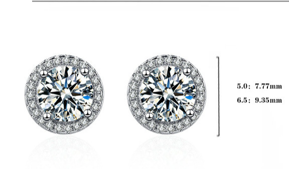 Orecchini rotondi con diamanti e moissanite alla moda, accessori da donna, orecchini da donna placcati in argento_voghion.com