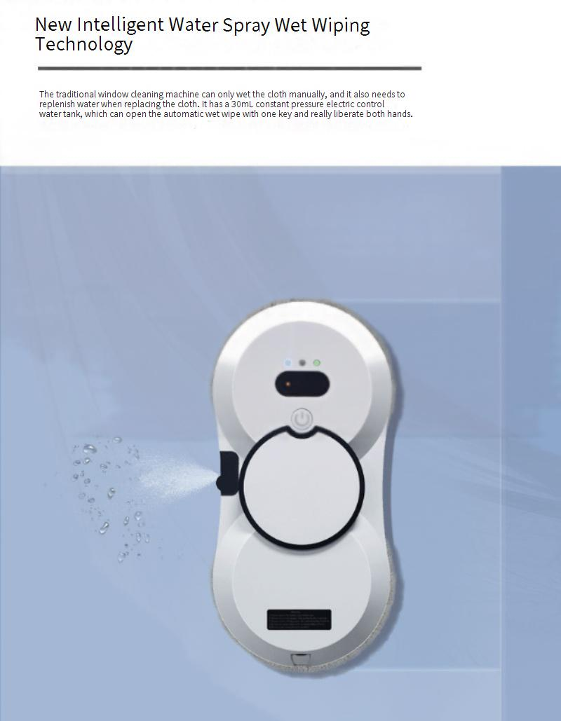 Robot automat de curățare a geamurilor cu pulverizare de apă, inteligent de uz casnic, complet automat, electric, cu ridicare înaltă, față-verso, curățare a sticlei, artefact_voghion.com