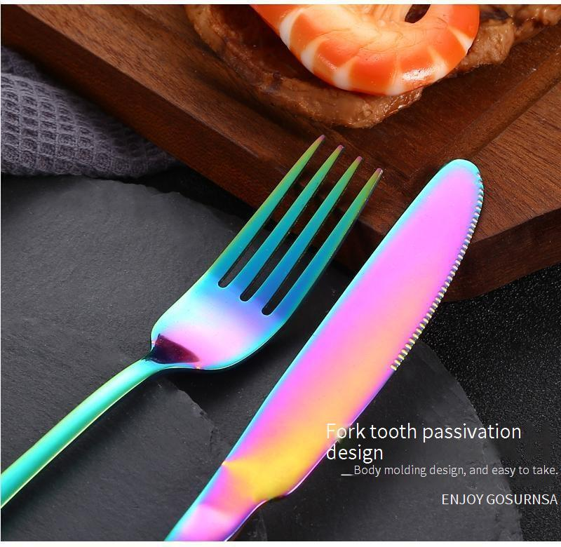 Juego de cubiertos de acero inoxidable 1010 de 24 piezas: cuchillos para carne, tenedores y cucharas (colección de cubiertos en caja de regalo)_voghion.com