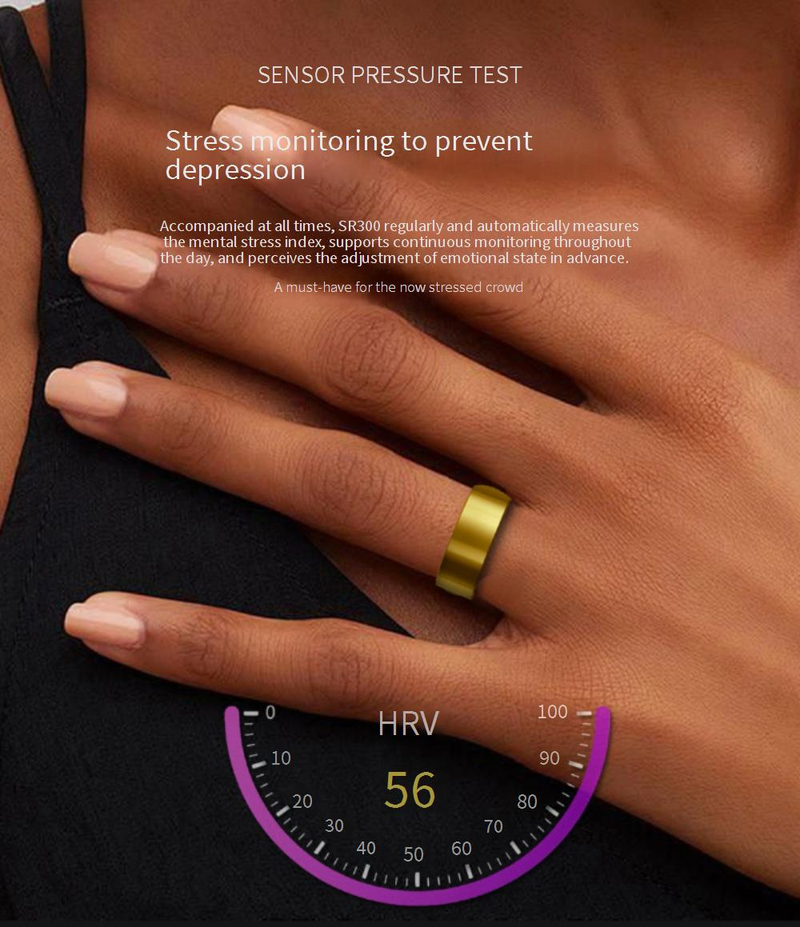 Rings SR300 Smart Ring Heart Rate Blood Pressure Oxygen Monitoring Emotional Intelligence Wireless Charging Smart Ring_voghion.com