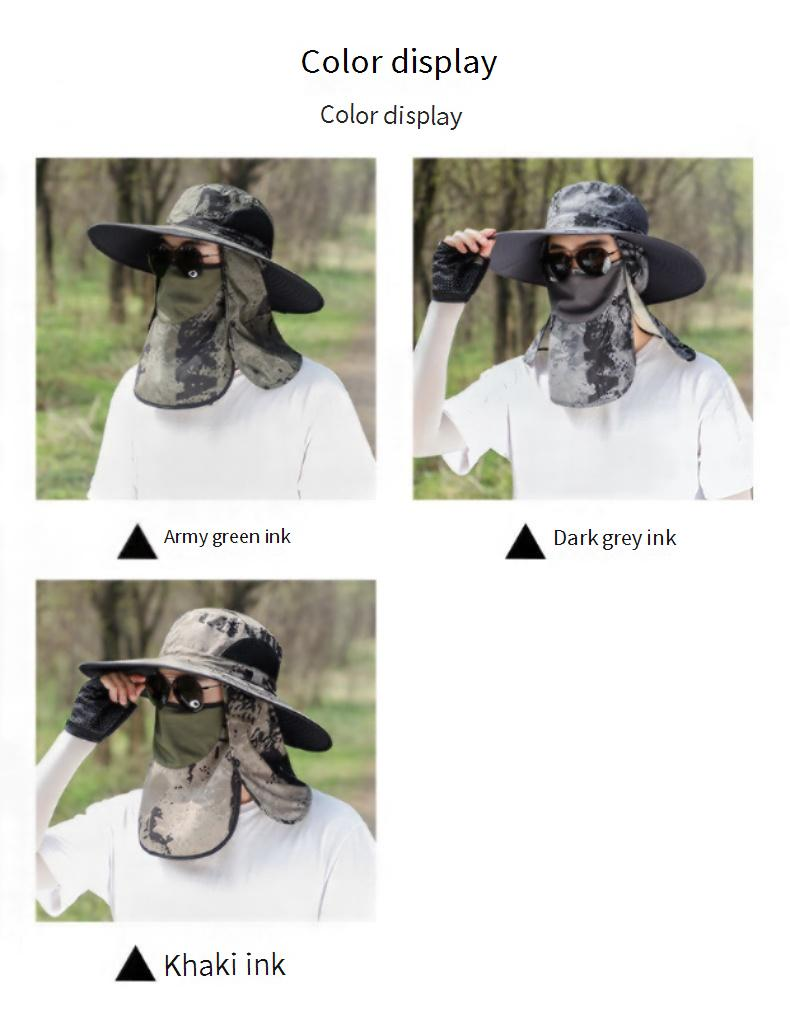 Unisex Outdoor Sun Hat With Face Cover - UPF 50+ UV Protection & Quick-Dry For Hiking/Fishing_voghion.com