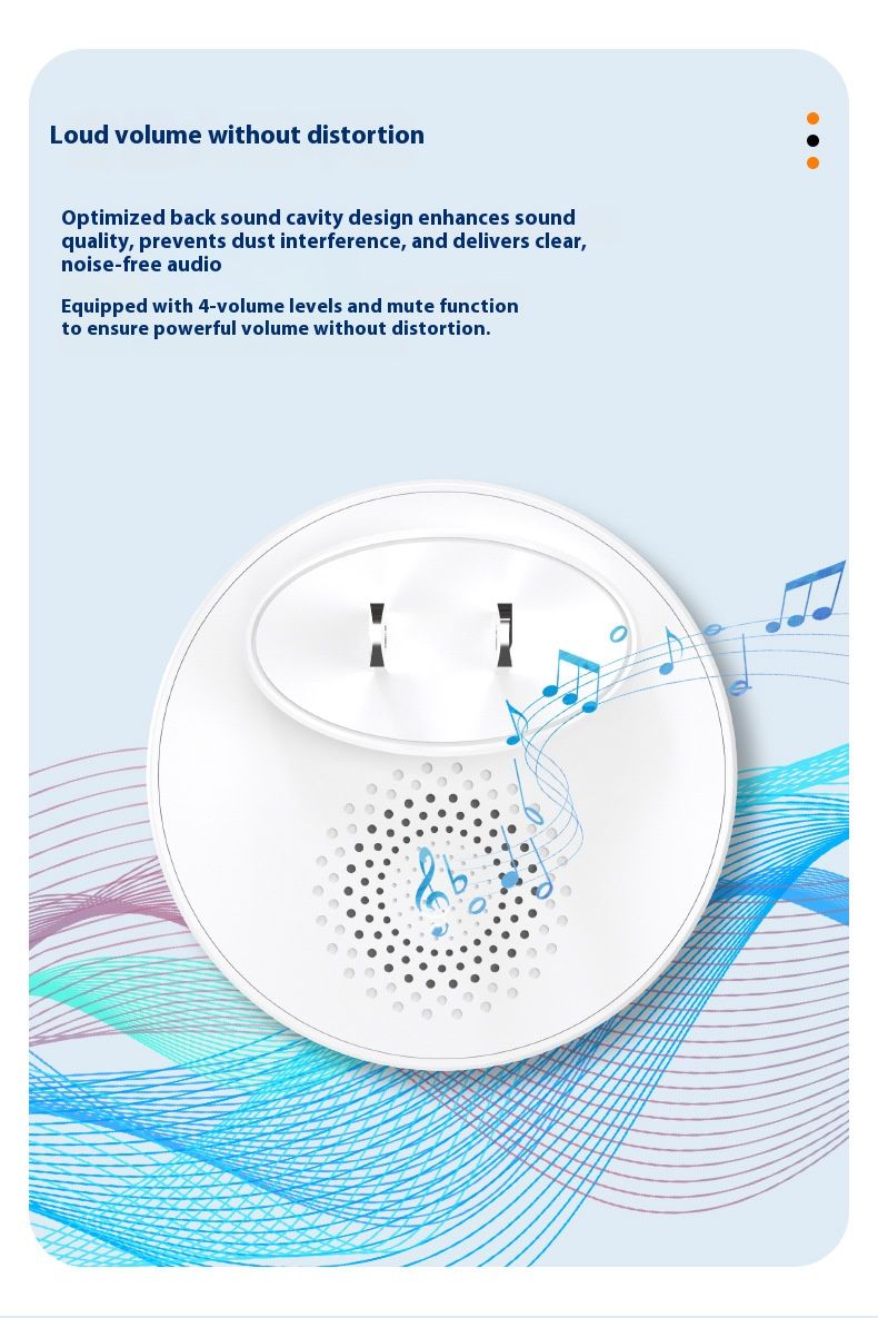 IP68 Waterproof Self-Powered Wireless Doorbell – 433MHz Long Range, 60 Melodies, AC-Powered Receiver (US/EU Plug Options, Expandable 1-to-2 System)_voghion.com