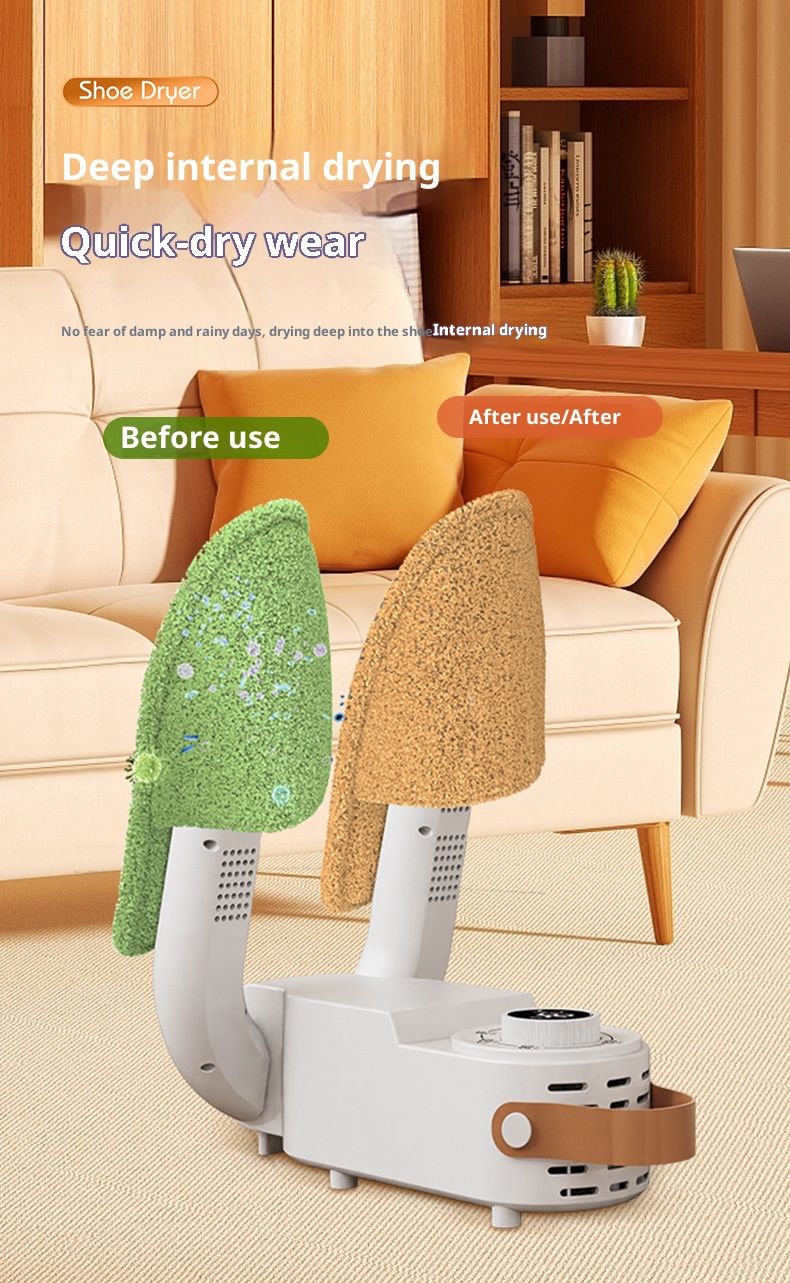 Regulowana suszarka do butów z timerem – składana, szybkoschnąca, sterylizująca niebieskim światłem trampki, botki i buty dziecięce (opcje wtyczek US/EU/UK)_voghion.com