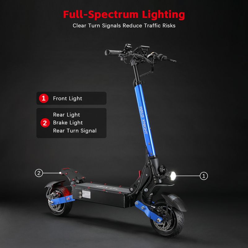 Halo Knight T108 28.8Ah 1000W Dual Motor Faldable Electric Scooter 65KM/H Max Range 55KM On-Road Tire E-scooter With Suspension_voghion.com