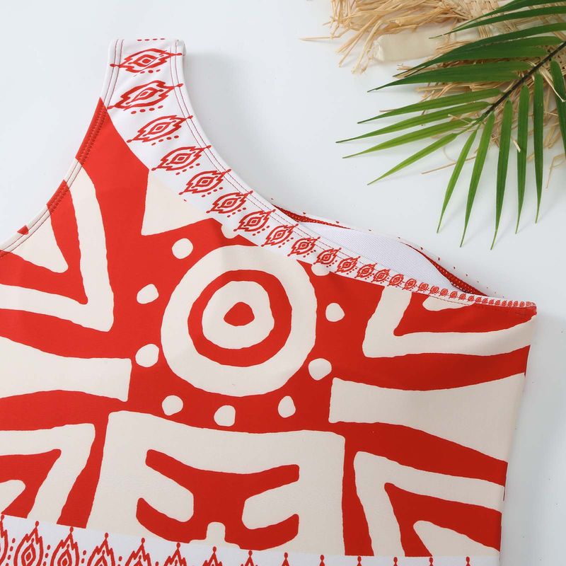 Kadın Giyim Yeni etnik stil retro baskı eğik omuz tek parça mayo slim fit sıcak bahar tatil yeri geniş paça pantolon güneş kremi takımı_voghion.com