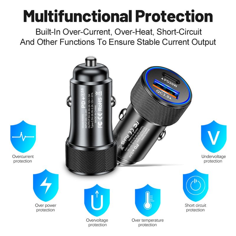 Music Festival  45W suitable for Huawei super fast charging charger, Apple PD20W cigarette lighter car charger_voghion.com