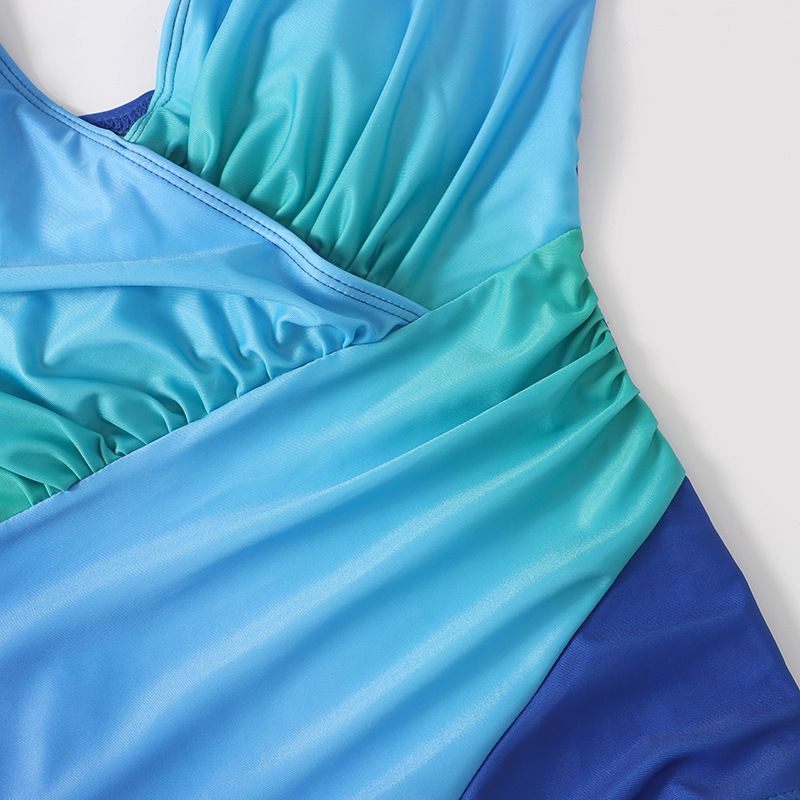 Vêtements pour femmes Nouveau maillot de bain Bikini Arc-en-ciel dégradé de couleurs Grosse femme Grande taille Grosse femme Maillot de bain une pièce Bikini_voghion.com