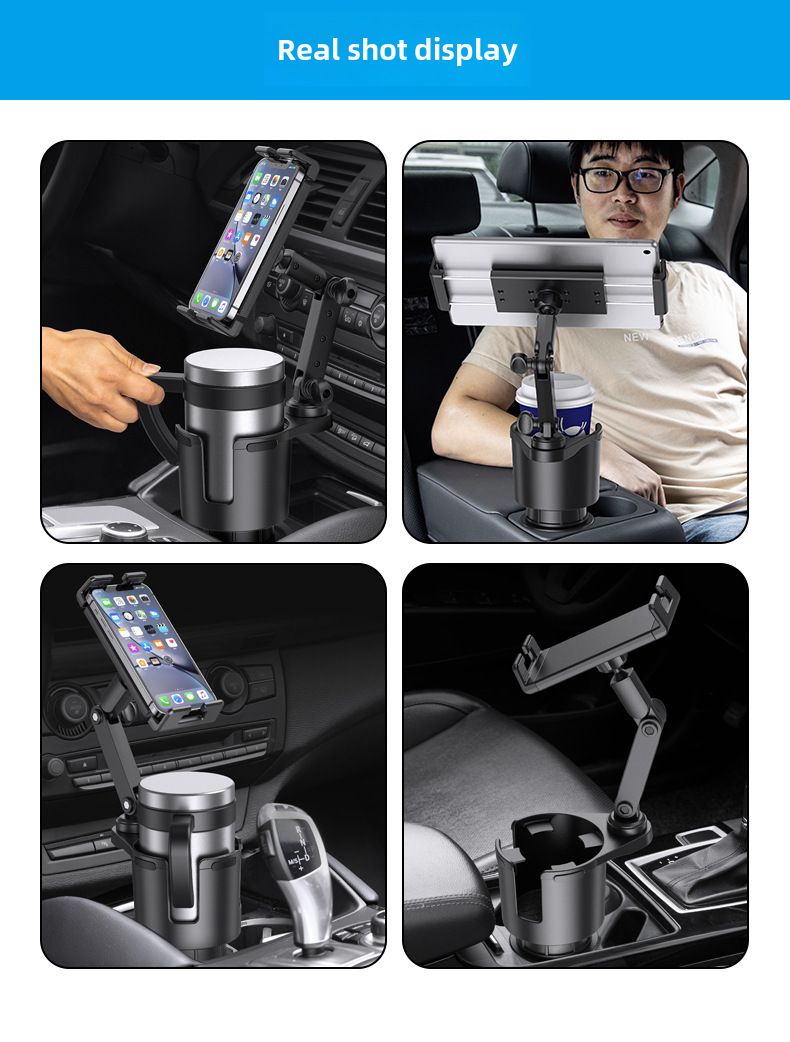 Porte-gobelet de voiture transfrontalier Extender porte-gobelet d'eau de voiture porte-gobelet d'eau support de boisson multifonctionnel support de stockage support de téléphone portable_voghion.com