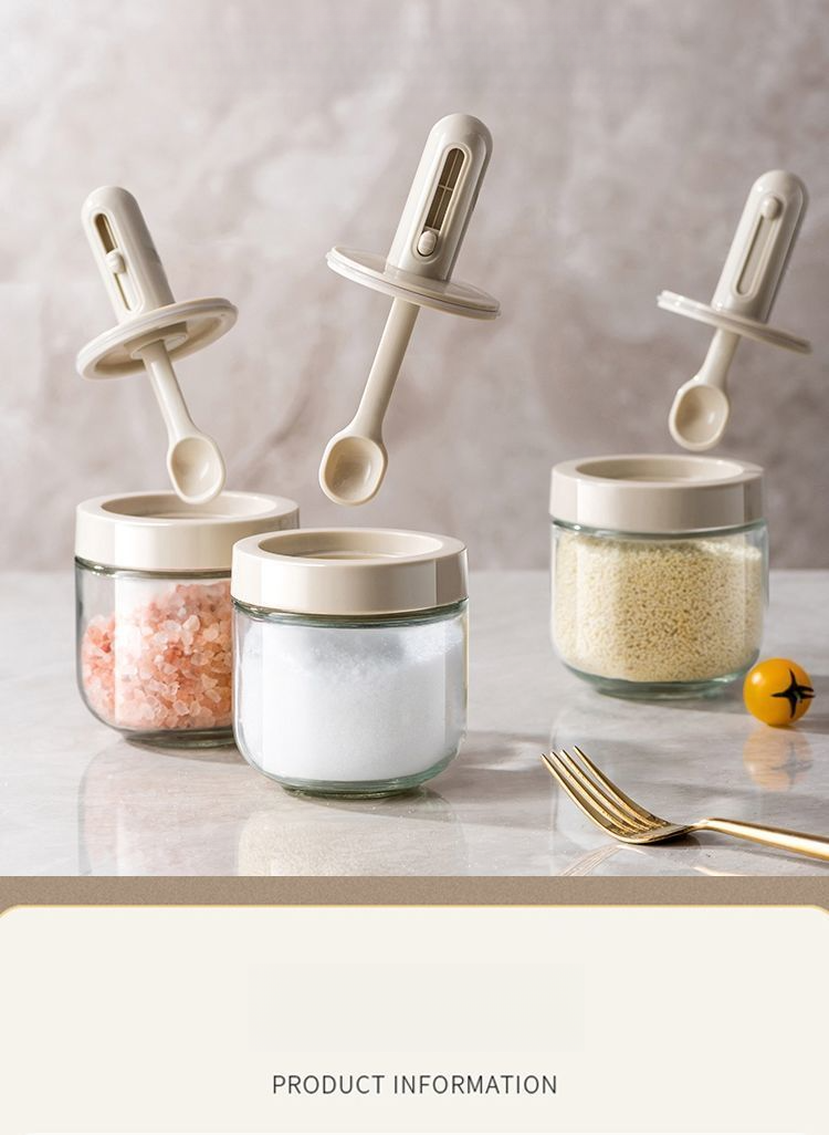 【Σφραγισμένο και】Νέα γυάλινη σφράγιση με ενσωματωμένη υγρασία, ανθεκτική στην υγρασία κουζίνα, οικιακό βάζο με αλάτι MSG, μπουκάλι καρυκευμάτων_voghion.com