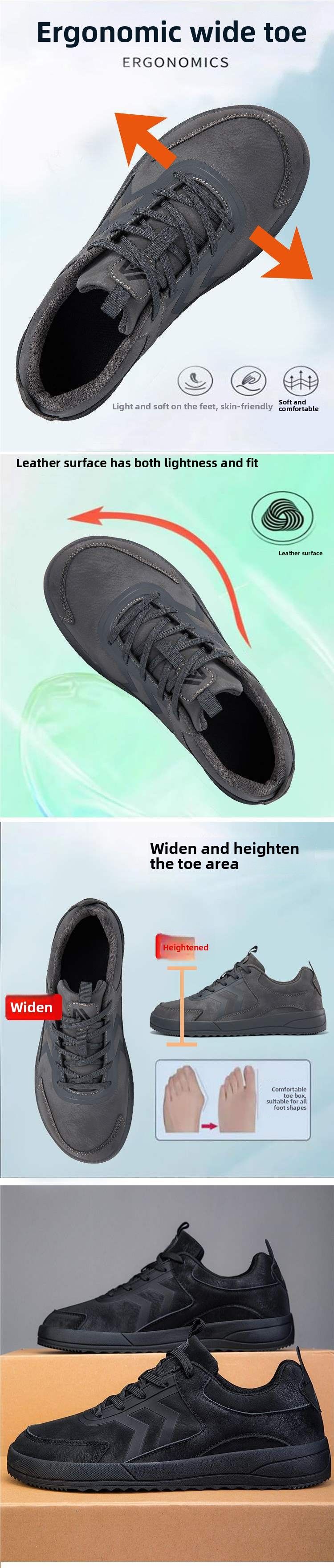 Scarpe da uomo larghe, autunno/inverno, tomaia in pelle, scarpe casual da uomo oversize, larghe, impermeabili, resistenti, comode e comode_voghion.com