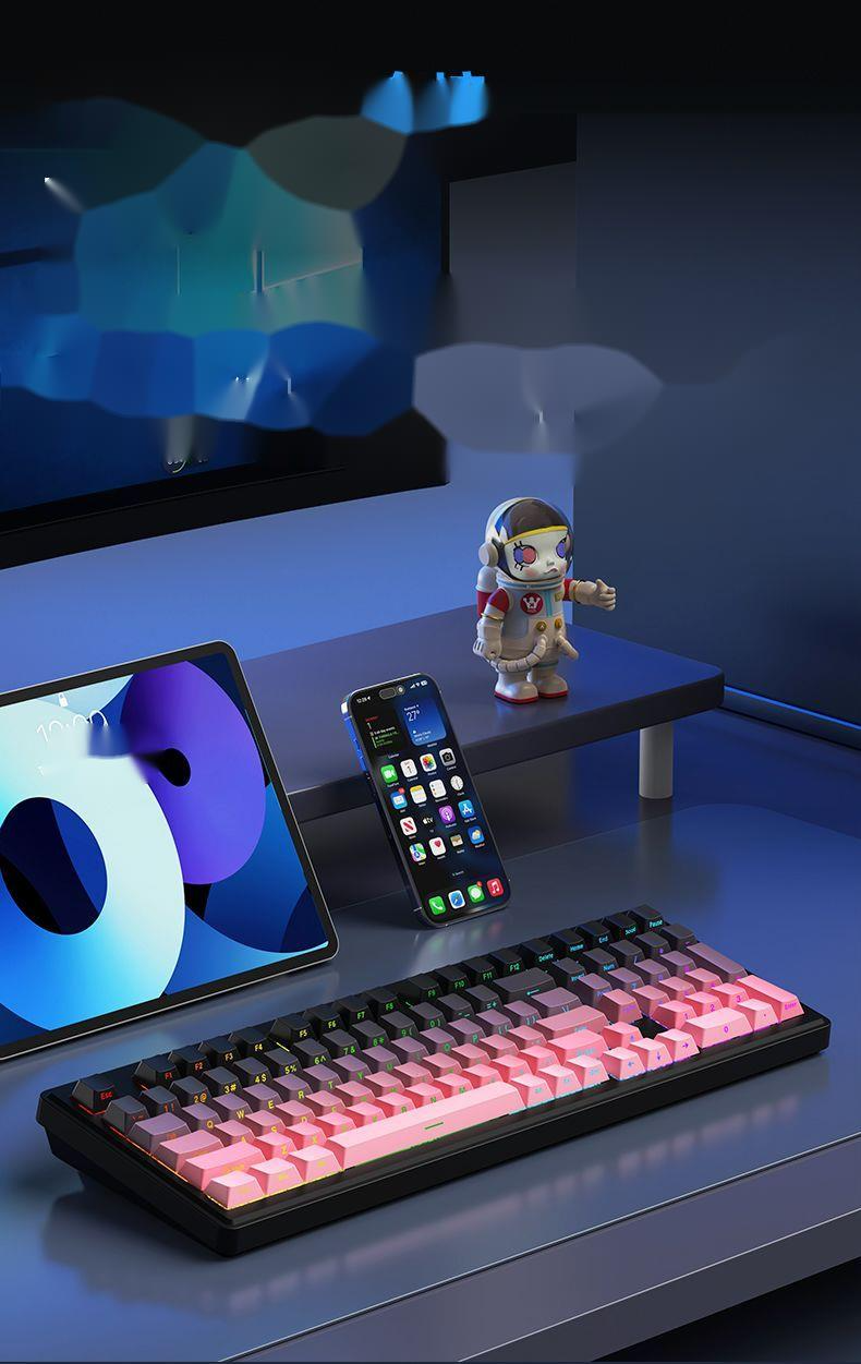 Clavier mécanique sans fil personnalisé, troisième examen blanc, Bluetooth, connexion à chaud, jeu e-sport_voghion.com