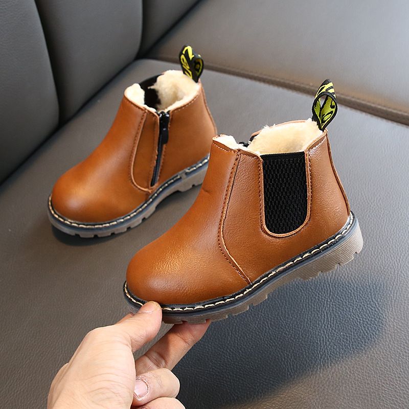 Calde scarpe Martin per bambini, nuove, autunno inverno, foderate in pile, con stivaletti singoli spessi per bambine_voghion.com