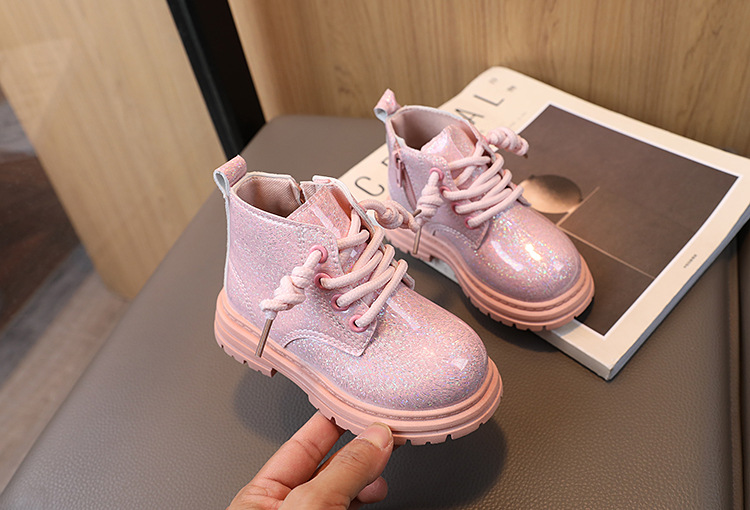 child's shoes Shiny leather fashion Doc Martens Korean version of the low-cut all-over ankle boots_voghion.com