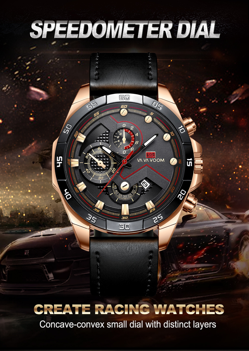 Reloj deportivo de moda para hombre, resistente al agua, con correa de cuero y calendario, de cuarzo, para estudiantes._voghion.com