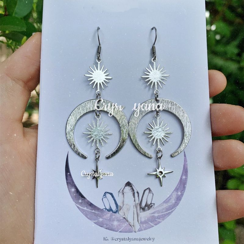 Sieraden & Accessoires Halve Maan Maan Hanger Boheemse Oorbellen_voghion.com