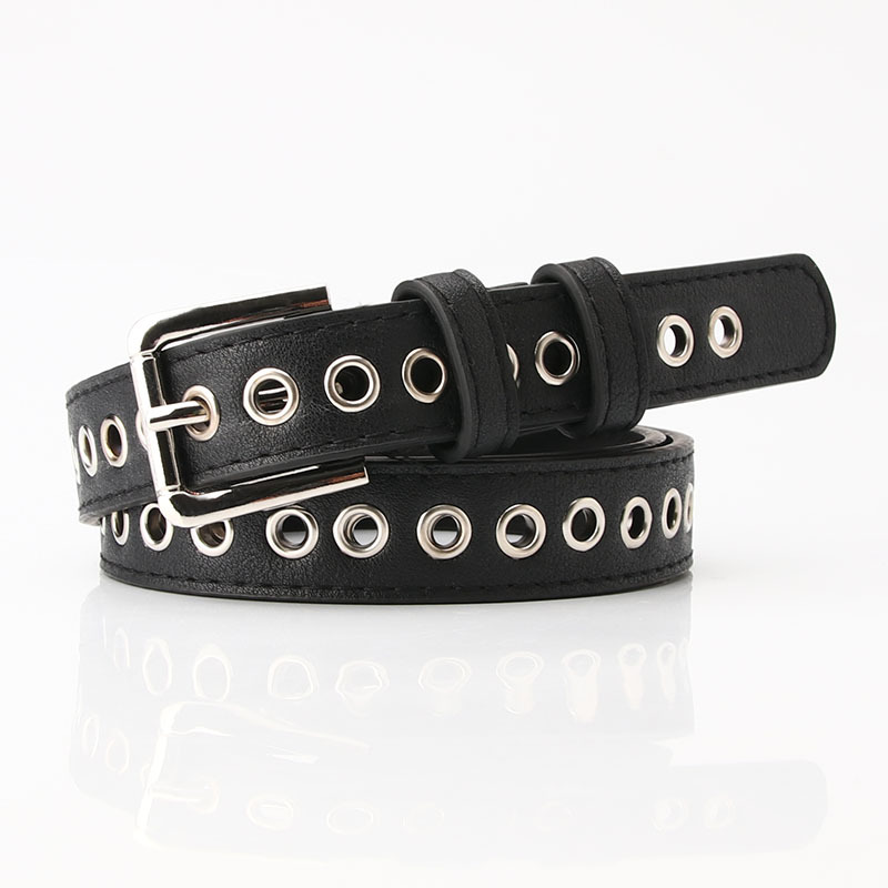 New style metal whole air-eye belt women's belt without punching version versatile fashion hollow decorative belt _voghion.com