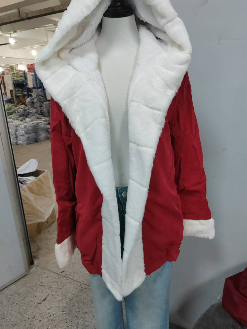 Ropa de mujer Tops con cuello de felpa y bolsillos Chaqueta de mujer_voghion.com