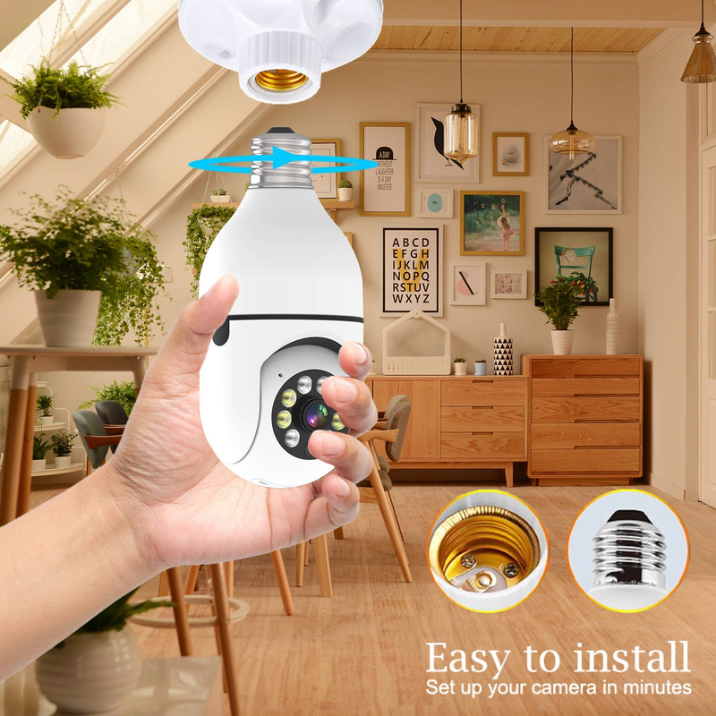 Home Surveillance 5g Gloeilamp Camera Groothandel Dual Light Source Lighting Draadloze Ptz 1080p Multifunctionele Surveillance Camera_voghion.com