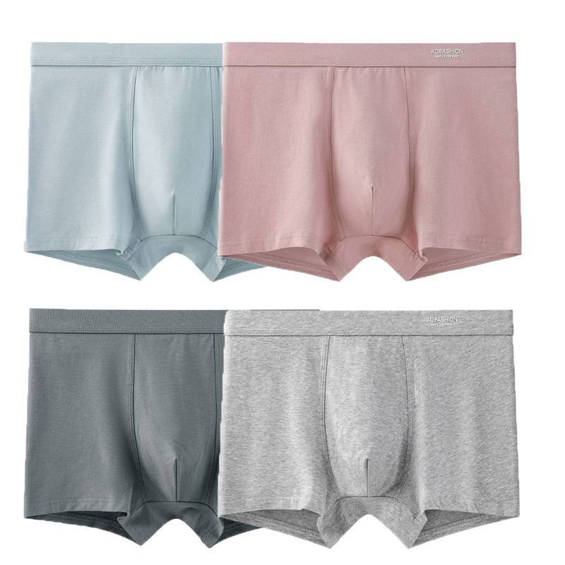 4-teiliges Set mit Boxershorts, große Größe, nahtlos, Baumwollfeile, Herren-Boxershorts, Sommer, dünner Abschnitt, Größe L-3XL_voghion.com