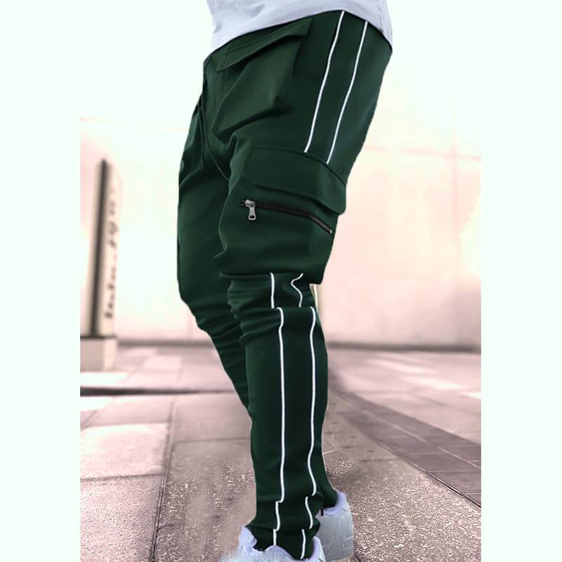 Pantalons à lacets pour hommes avec plusieurs poches, talons anti-poutres résistants à l'usure, jambes droites, pantalons de course, de sport et de loisirs pour hommes_voghion.com