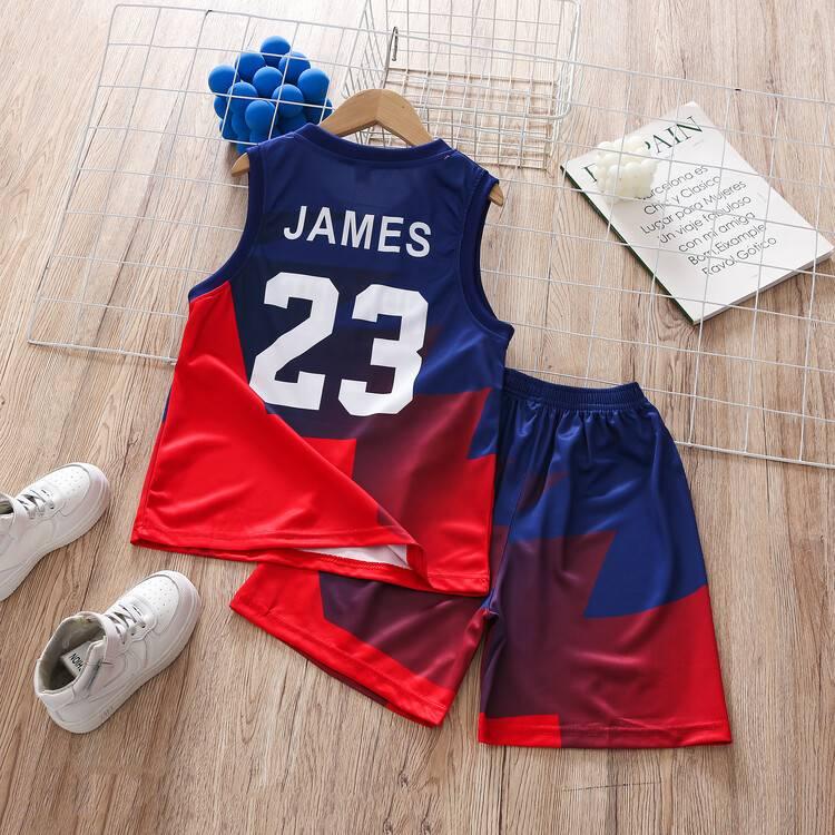 2-piece Letter Printed Sleeveless Top For Young Boys, Casual Shorts Suit Suitable For Comfortable Sportswear In Summer._voghion.com