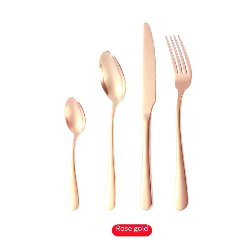 Juego de cubiertos de acero inoxidable 1010 de 24 piezas: cuchillos para carne, tenedores y cucharas (colección de cubiertos en caja de regalo)_voghion.com