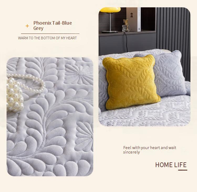 Flannel Sofa Cover - Thick Anti-Slip Cushion Cover For Leather Couches (Milk Velvet Fabric Non-Slip Backing Cozy & Warm Machine Washable)_voghion.com