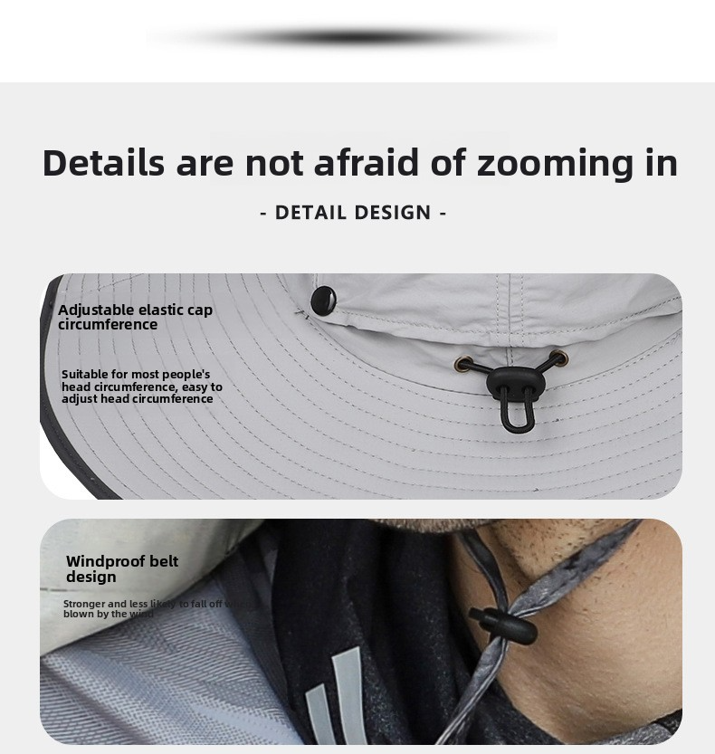 Men's Mesh Breathable Fisherman Hat - Detachable Top & UPF 50+ Sun Protection For Summer Fishing_voghion.com