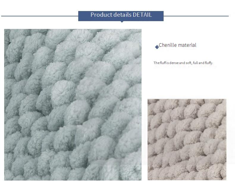 Küsten-Chenille-Teppich – weiche, gestreifte Fußmatte für Wohnzimmer, Schlafzimmer und Badezimmer, maschinenwaschbarer Polyesterteppich (mehrere Größen und Farben)_voghion.com