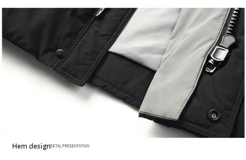 Piumino invernale da uomo con piume d'anatra bianche, cappotto caldo spesso di media lunghezza, capospalla con cappuccio alla moda per l'uso quotidiano_voghion.com