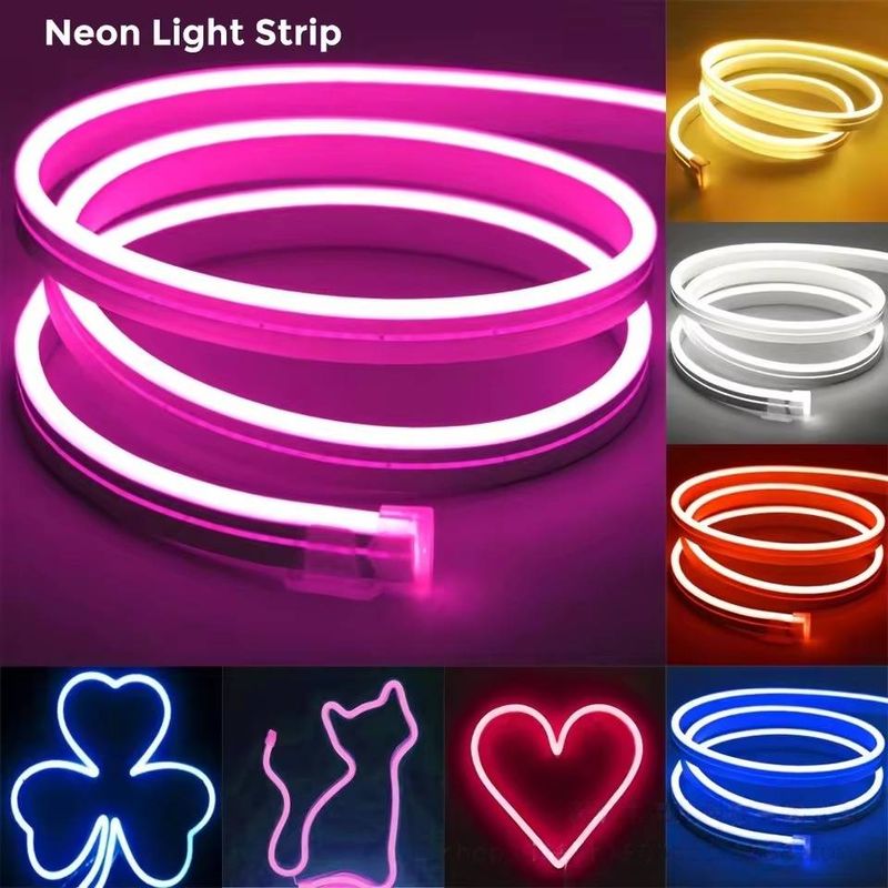 Tira de luces LED de neón RGB de 5 V con aplicación para smartphone y control remoto de 44 teclas, iluminación decorativa impermeable para interiores, ideal para fondo de TV y sala de estar._voghion.com
