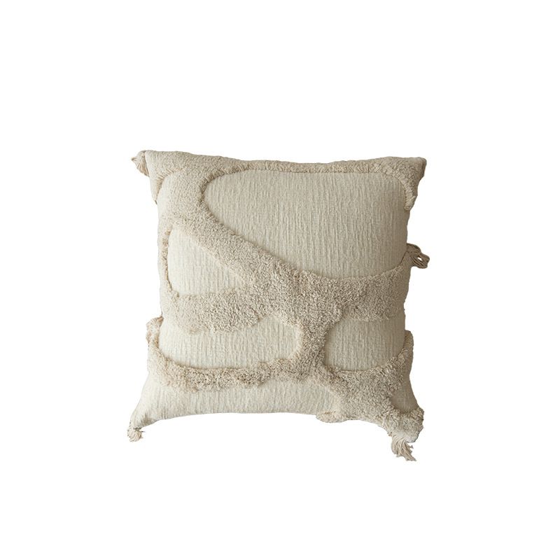 Copricuscini decorativi in stile nordico con nappe e frange per divano letto e soggiorno - Disegni trapuntati geometrici, floreali e a foglia_voghion.com