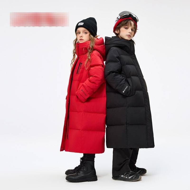 Premium Kids' Long Down Jacket With Hood - Ultra-Warm Winter Coat For Boys & Girls - Soft Duck Feather Filling, Water-Resistant Polyester_voghion.com