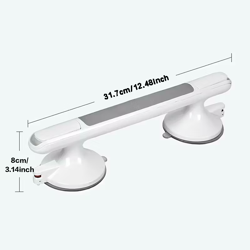 Barre d'appui de sécurité pour personnes âgées, installation sans perçage, antidérapante, avec ventouse puissante, construction en plastique robuste, pour salle de bain_voghion.com